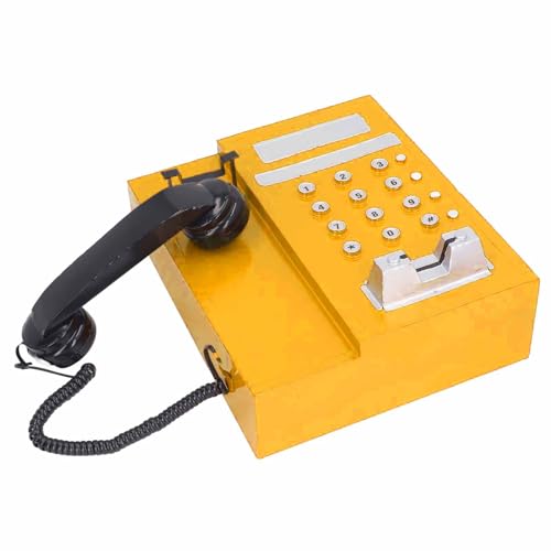 Estink Exquisites Retro -Telefonmodell für Dekoratives Haus Ornament, Robustes Eisenmaterial, Geeignet für Schlafzimmer/Büro Star Hotel (Yellow) von Estink
