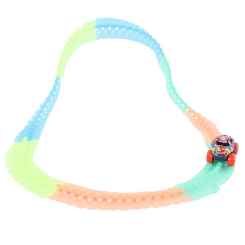 Estink Flexibler Glühen Im Dark Race Car Set Educational Toy für Spaß Indoor Aktivität Rennstreckenspielzeug, ABS (112PCS) von Estink