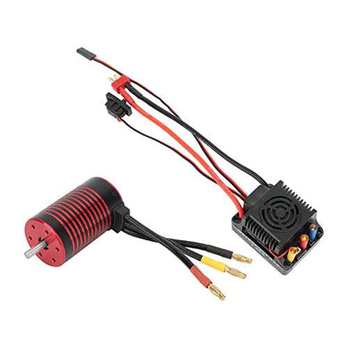 Estink Hochgeschwindigkeit 3660 Bürstenloser Motor 80A ESC -Kombination für RC -LKW, Edelstahlausgangswelle, Rot, 1 Einheit für RC Rennsportliebhaber (4200KV) von Estink