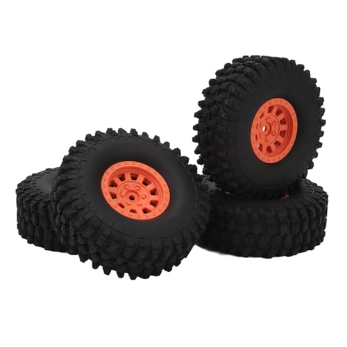 Estink Hochleistungs -RC -Rad mit 120 Mm 1,9 Zoll Gummireifen mit Starkem Griff für Axiale SCX10 90046 Gen8, 4pcs RC Auto Reifenrad (ORANGE) von Estink