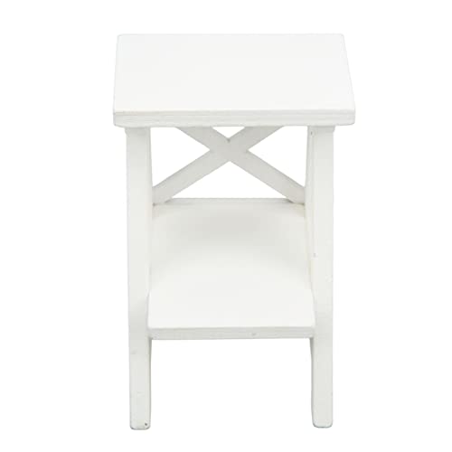 Estink Hölzerne Mini -Blütenregal Hohe Simulation DIY Stand für Miniaturmöbeldekoration (White) von Estink