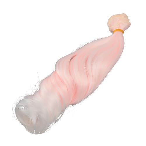 Estink Hohe Temperatur Weiche Seidenpuppen -Styling Perücke, Rosa Weißes Gradienten Lockiges Haar für Puppen, Zartes und Lebendiges Erscheinungsbild 25 cm Länge (Römisch lockig) von Estink
