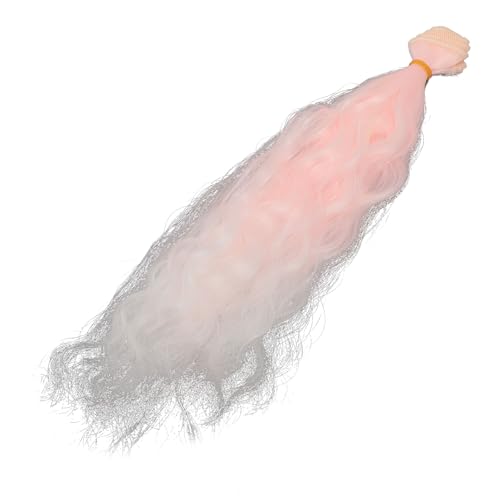 Estink Hohe Temperatur Weiche Seidenpuppen -Styling Perücke, Rosa Weißes Gradienten Lockiges Haar für Puppen, Zartes und Lebendiges Erscheinungsbild 25 cm Länge (Wellig lockig) von Estink