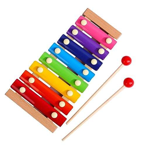 Estink Kinder Xylophon Farbenfrohe 8 -Ton -Holz Professionell Glockenspiel für Musikausbildung und Spaß für Kinder (Buchenholz) von Estink