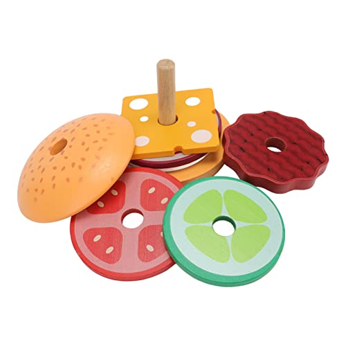 Estink Kinderspielzeug Fast -Food -Kochspiel Set Langlebiger Verbundholz Bunt vor, um Spielzeug für Motorische Fähigkeiten zu Entwickeln (#1) von Estink
