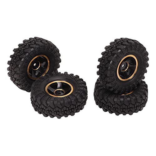 Estink Langlebige 1 -Zoll -RC Crawler für FCX24 1/18 /24, Starke Grip RC Rad Hub Reifen, 4pcs (schwarzes Gold) von Estink