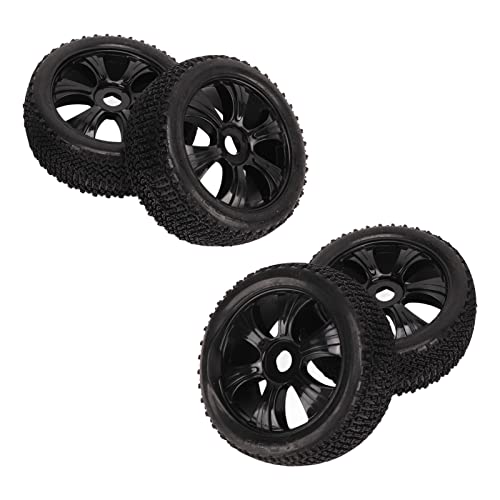 Estink Langlebiger Kurzlauf -LKW -Reifen Set für Slash 1/10 LKW, 4PCS Gummi Reifen mit Befestigungswerkzeugen für eine Bessere Traktion, Geeignet für RC Modellauto Enthusiasten (Black) von Estink