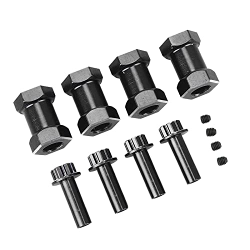 Estink Leichte 12 -mm -Aluminium Leichtmetallrad Hex Hub mit überlegener Handwerkskunst für 1/10 RC Crawler Reparatur, 4pcs Hex Drive Adapter Zum Klettern von Autos (Black) von Estink
