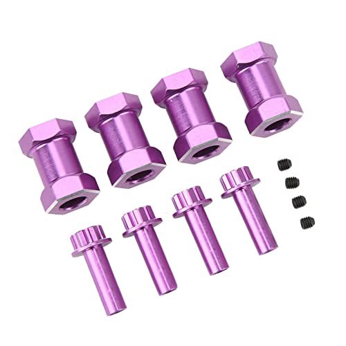 Estink Leichte 12 -mm -Aluminium Leichtmetallrad Hex Hub mit überlegener Handwerkskunst für 1/10 RC Crawler Reparatur, 4pcs Hex Drive Adapter Zum Klettern von Autos (violett) von Estink