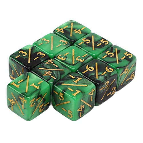 Estink Mathematischer Betrieb 6 Seiten Würfel für Lernen, 10pcs Acrylmathematikunterricht Würfel für Klassenzimmeraktivitäten (Grün Schwarz) von Estink