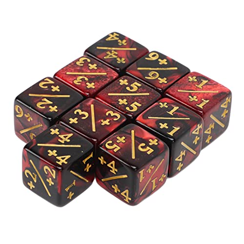 Estink Mathematischer Betrieb 6 Seiten Würfel für Lernen, 10pcs Acrylmathematikunterricht Würfel für Klassenzimmeraktivitäten (Rot Schwarz) von Estink