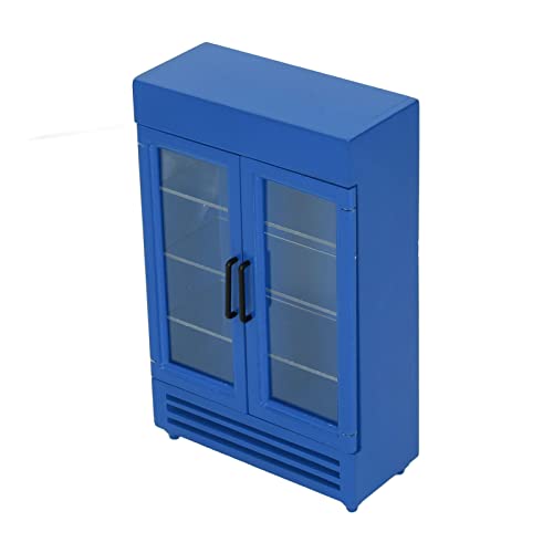 Estink Miniaturholz Kühlschrank Puppenhaus Kühlschrank Simulation Dollhouse Küchenmöbel Tragbar für 1:12 Skala Perfektes für (Blue) von Estink
