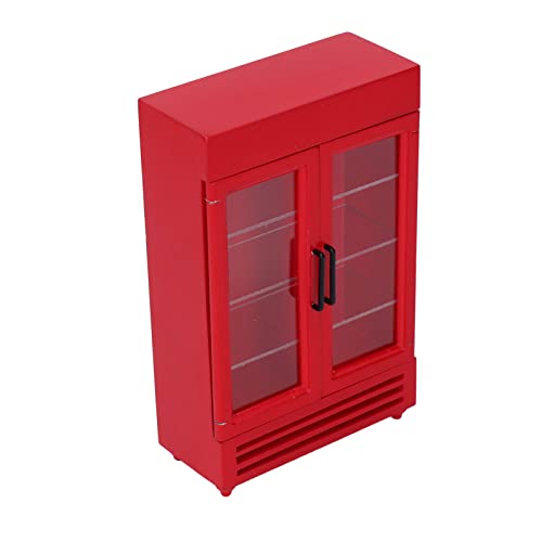 Estink Miniaturholz Kühlschrank Puppenhaus Kühlschrank Simulation Dollhouse Küchenmöbel Tragbar für 1:12 Skala Perfektes für (Rot) von Estink