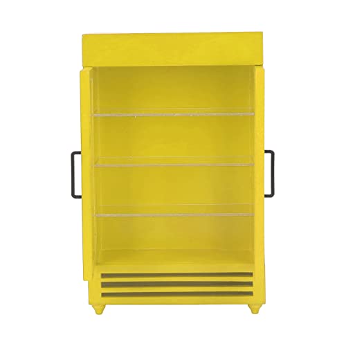 Estink Miniaturholz Kühlschrank Puppenhaus Kühlschrank Simulation Dollhouse Küchenmöbel Tragbar für 1:12 Skala Perfektes für (Yellow) von Estink