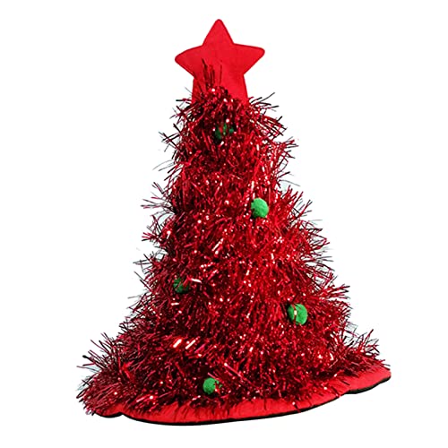 Estink Nicht -verwobener Weihnachtsbaumhut Festliche Feiertagsthema Zur Weihnachtsdekoration, Bequeme Verschleiß (Rot ohne Licht) von Estink