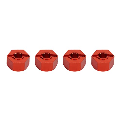 Estink Präzisionsaluminium 12mm Hex Hubs Radadapter mit Kreuzschlüssel für RC -Auto -Upgrades Haltbares Material Passt RC Autos, 4 Pack (Rot) von Estink