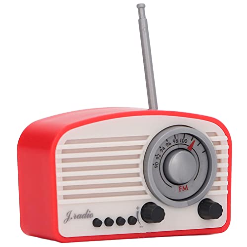 Estink Puppenhaus Miniatur -Radiomodell Vintage Realistic Toy für - Plastikmaterial für Mini Wohnzimmerdekor, Ideal für Geburtstage und Jubiläen (Rot) von Estink