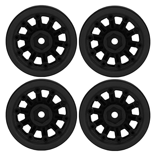 Estink RC Beadlock Wheel Rims Langlebige Leichte Ersatz für Axiale SCX10 1/10 RC Crawler Cars Nylon 4 Sets für -Auto -Enthusiasten (Black) von Estink