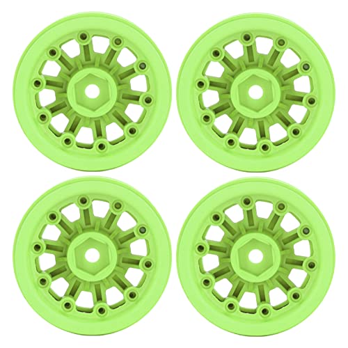 Estink RC Beadlock Wheel Rims Langlebige Leichte Ersatz für Axiale SCX10 1/10 RC Crawler Cars Nylon 4 Sets für -Auto -Enthusiasten (Green) von Estink