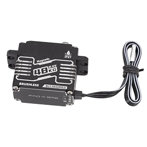 Estink RC Coreless Servo Wasserdicht Programmierbares Super -Drehmoment -Lenkgetriebe für RC Auto Roboter Schwarzes Aluminiumlegiermaterial (180 Grad) von Estink
