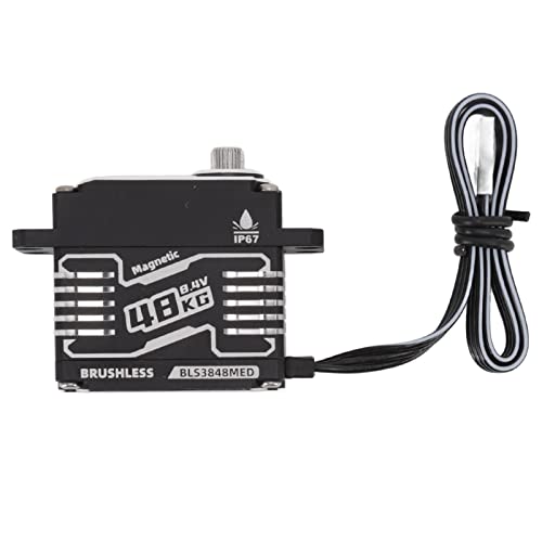 Estink RC Coreless Servo Wasserdicht Programmierbares Super -Drehmoment -Lenkgetriebe für RC Auto Roboter Schwarzes Aluminiumlegiermaterial (360 Grad) von Estink