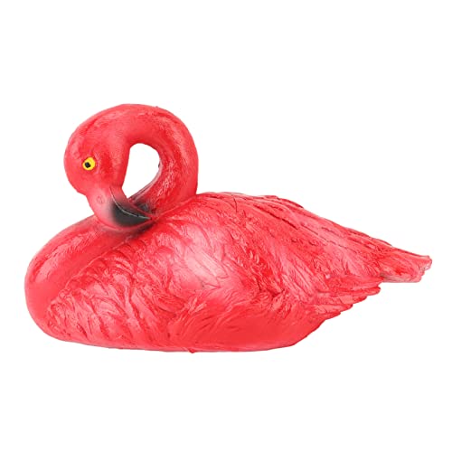 Estink Realistische Flamingo -Dekorationen Exquisites Design für Fischteich Fischtank, Haltbares Harzmaterial (Kleiner roter ruhender Flamingo) von Estink