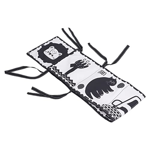 Estink Schwarz -Weiß -Bett Surround Stoffbuch mit 12 Seiten Doppelseite Design für die Entwicklung Kognitiver Muster für Kleinkinder (Waldtier-Bettumrandungs-Stoffbuch) von Estink