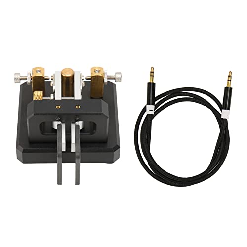 Estink ShortWave Morse Code Key Leichtes Tragbares CW -Telegraphenschlüssel für POTA SOTA LOTA, Edelstahl -Messing Aluminiumlegierung Material (Black) von Estink