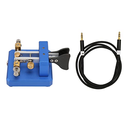 Estink ShortWave Morse Code Key Leichtes Tragbares CW -Telegraphenschlüssel für POTA SOTA LOTA, Edelstahl -Messing Aluminiumlegierung Material (Dunkelblau) von Estink