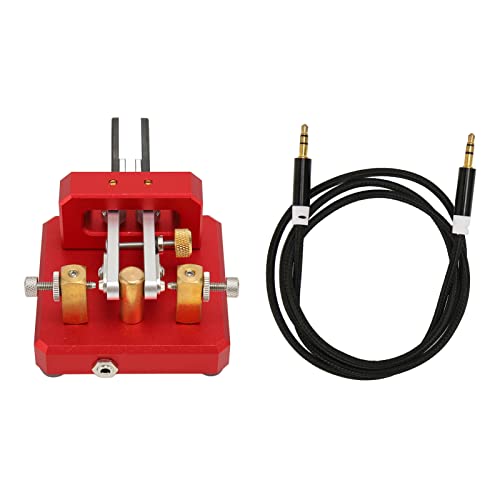 Estink ShortWave Morse Code Key Leichtes Tragbares CW -Telegraphenschlüssel für POTA SOTA LOTA, Edelstahl -Messing Aluminiumlegierung Material (Wine RED) von Estink