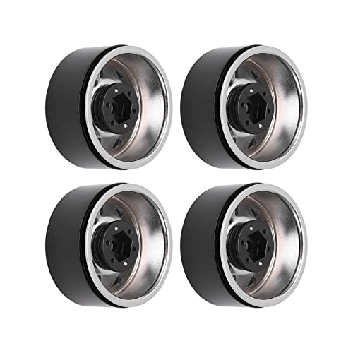 Estink Starke Eisen-RC-Rad-Hubs, die für Axiale Scx10, 4-pcs-Metall-Hubs für RC-Auto mit Hoher Abriebfestigkeit Eingestellt Sind (Silver) von Estink