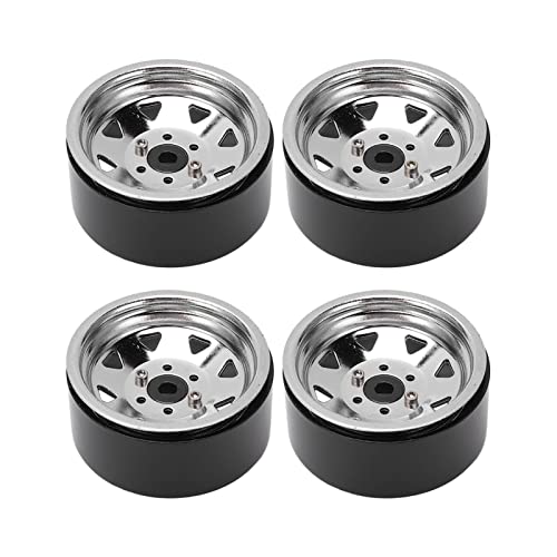 Estink Starke Eisen-RC-Rad-Hubs, die für Axiale Scx10, 4-pcs-Metall-Hubs für RC-Auto mit Hoher Abriebfestigkeit Eingestellt Sind (Silver) von Estink