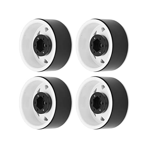 Estink Starke Eisen-RC-Rad-Hubs, die für Axiale Scx10, 4-pcs-Metall-Hubs für RC-Auto mit Hoher Abriebfestigkeit Eingestellt Sind (White) von Estink