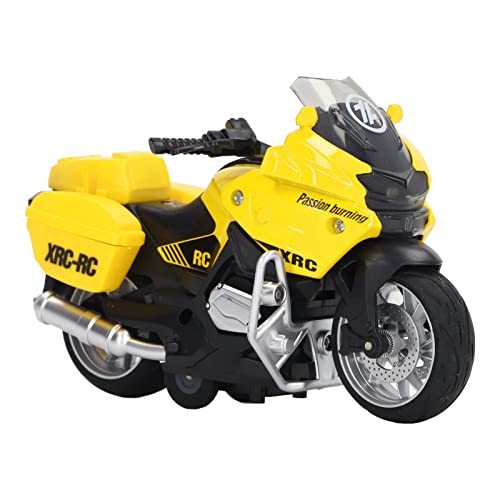 Estink Tragbares Motorradspielzeugmodell von 1:16 Skala mit Schalllicht, Legierungsmaterial, Mini-Motorradspielzeug für 3-9, Fördert Handaugenkoordination und Sensorische Wahrnehmung (Yellow) von Estink