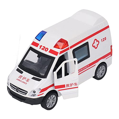 Estink Vivid Alloy RC Rücken Sie Mini Auto Notfalltransportauto -Spielzeugmodellauto mit Beleuchtungsmusik, Langlebiges Material Lustiges Spielzeug für (Mittelgroßer Krankenwagen) von Estink