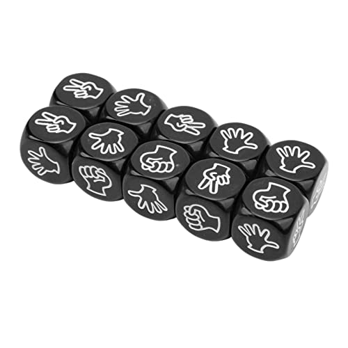 Estink Wasserdichtes Antioxidantes Fingerratenspiel 10pcs Würfel für Brettspielausbildung, Plastikmaterial für Familienunterhaltung und Schulversorgung (Black) von Estink