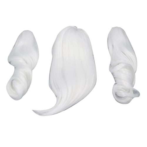 Estink Weiche Seidenpuppenhaarperücke Gute Plastizität für Puppen -Lange Haare, 1/3 Puppen, Crafting Studio (Mond weiß) von Estink