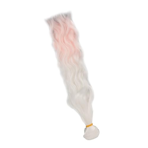 Estink Weiß Rosa Gradientenpuppenperücke 25 cm Länge 1m Breite Premium Material Ball Gelenkpuppe Curly Perücke Verbessert die Fantasie für (Typ 1) von Estink