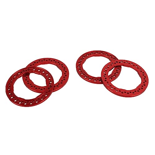 Estink resistente Radkügelchenringe, Einfache Installationsringe für 1/10 RC-Auto, 4pcs 1,9-Zoll-Ringe für RC-Auto-Hobbyisten (Rot) von Estink