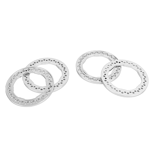 Estink resistente Radkügelchenringe, Einfache Installationsringe für 1/10 RC-Auto, 4pcs 1,9-Zoll-Ringe für RC-Auto-Hobbyisten (Silver) von Estink