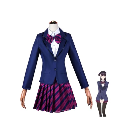 Esukar Anime Shoko Komi Cosplay Kostüm Frauen Uniform Kleid Halloween Outfit Set,Blue-XS von Esukar