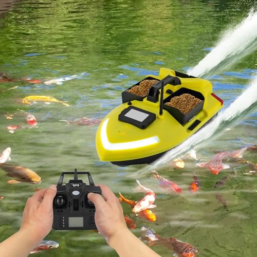 Esyogen GPS Fischköderboot 500m Ferngesteuertes Köderboot mit 3 unabhängig Köderfächern 2KG Fischköderboot zum Fischen mit Suchscheinwerfer, 4 Stunden Kreuzfahrt/Rückkehr, Tragetasche Esyogen GPS Fischköderboot 500m Ferngesteuertes Köderboot mit 3 unabhängig Köderfächern 2KG Fischköderboot zum Fischen mit Suchscheinwerfer, 4 Stunden Kreuzfahrt/Rückkehr, Tragetasche von Esyogen
