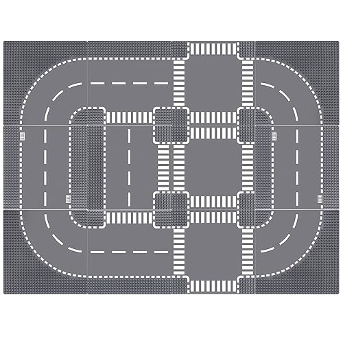 Etarnfly 12 Platten Set für City Straßen, Straßenplatten Kompatibel mit Allen Gängigen Marken, 4 Kurve/ 3 T-Kreuzung/ 2 Gerade/3 Kreuzung Grundplatte Etarnfly 12 Platten Set für City Straßen, Straßenplatten Kompatibel mit Allen Gängigen Marken, 4 Kurve/ 3 T-Kreuzung/ 2 Gerade/3 Kreuzung Grundplatte von Etarnfly