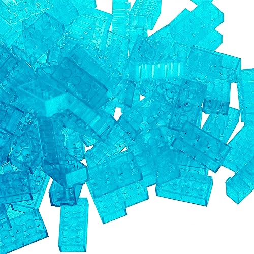 Etarnfly Bausteine 100 Teile 2x4, Kompatibel mit Allen Großen Marken, Kreativ Lernspielzeug Basic Bausteine, Geschenk für Kinder, Transparent Blau Steine Etarnfly Bausteine 100 Teile 2x4, Kompatibel mit Allen Großen Marken, Kreativ Lernspielzeug Basic Bausteine, Geschenk für Kinder, Transparent Blau Steine von Etarnfly