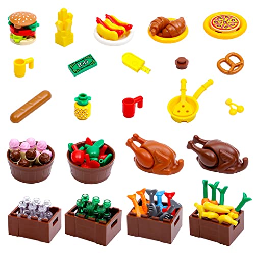 Etarnfly City Food Accessories, 134PCS Building Sets - House Kitchen Restaurant MOC Pieces and Parts Fit with All Major Minifigures Teil, Creative Building Toys Addition for Kids Adults von Etarnfly