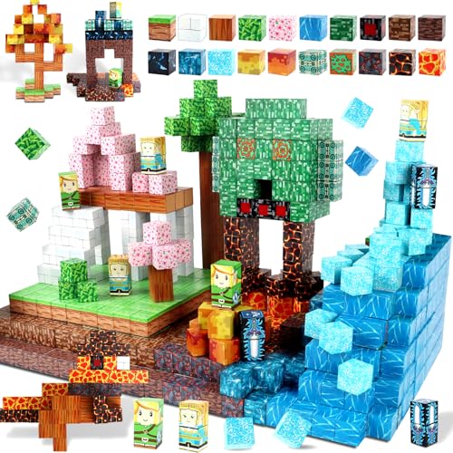 Magnetische Bausteine, 150 Stück Magnetisches Spielzeug Blöcke, Magnetische Bausteine Bauspielzeug, Magnetisches Block-Set für Jungen Mädchen, STEM Montessori Spielzeug ab 3 Jahre Geschenk für Kinder von Eteiylt