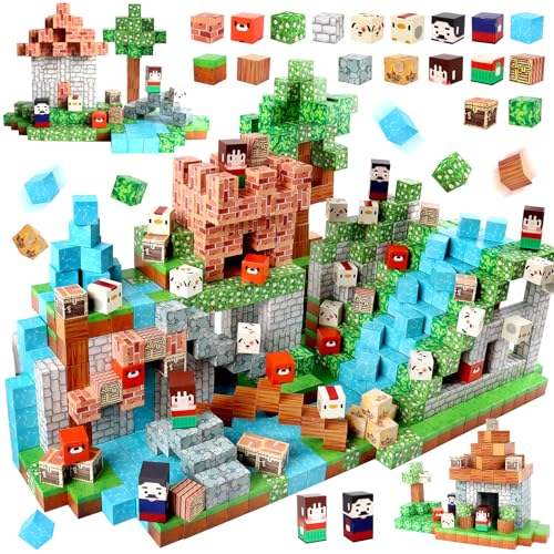 Magnetische Bausteine, 150 Stück Magnetisches Spielzeug Blöcke, Magnetische Bausteine Bauspielzeug, Magnetisches Block-Set für Jungen Mädchen, STEM Montessori Spielzeug ab 3 Jahre Geschenk für Kinder von Eteiylt