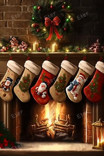 300-teiliges Puzzle für Erwachsene, Holzpuzzles, Weihnachtsstrümpfe, Kaminpuzzle, geistiges Spiel, um Zeit zu verbringen und Geduld zu entwickeln, moderne Heimdekoration, Weihnachtsdekoration (40 x 300-teiliges Puzzle für Erwachsene, Holzpuzzles, Weihnachtsstrümpfe, Kaminpuzzle, geistiges Spiel, um Zeit zu verbringen und Geduld zu entwickeln, moderne Heimdekoration, Weihnachtsdekoration (40 x von Eter