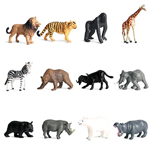 12 stücke Vinyl Kunststoff Tierfiguren Set, Safari Tiere Tierfiguren, Tierfiguren Sammlung,für die Erziehung von Kindern über Wilde Tiere von Eterspr