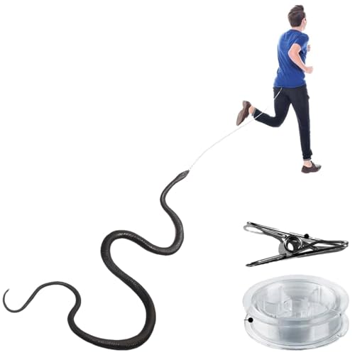 Eteslot Snake Prank with String and Clip, Clip on Snake Prank, Joke Snake on a String, Realistic Fake Snake Prank, DIY Golf Snake Prank with String and Clip, Snake Prank Never Gets Old von Eteslot